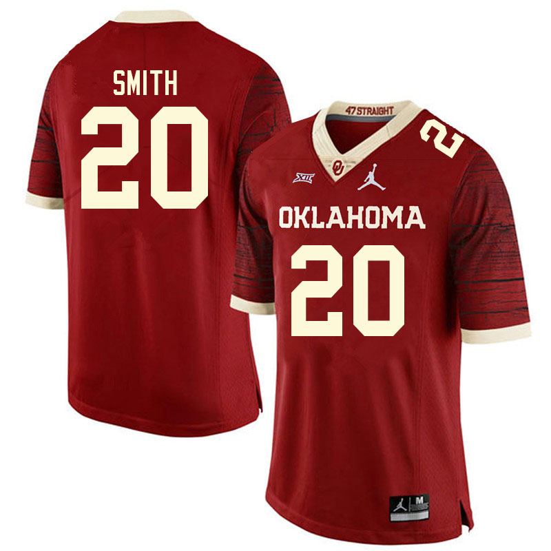 Oklahoma Sooners #20 Clayton Smith College Football Jerseys Sale-Retro